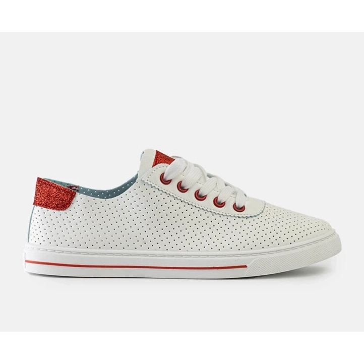 Sneaker perforate da donna in pizzo -Up Sneaker bianca 1