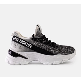 D/CEO Sneakers massicce lucide bianche e grigie di Senai nero 1