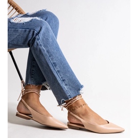 D/CEO Ballerine beige allacciate realizzate in ecopelle Batra 1