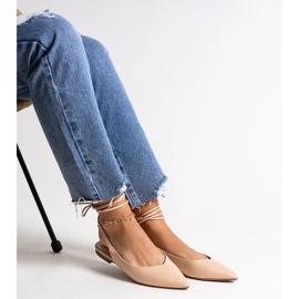 D/CEO Ballerine beige allacciate realizzate in ecopelle Batra 2