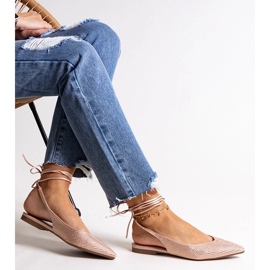 D/CEO Safine ballerine rosa stringate con strass 1