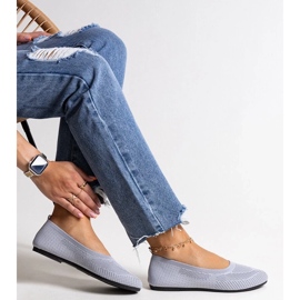 D/CEO Ballerine in tessuto grigio di Yafia 1