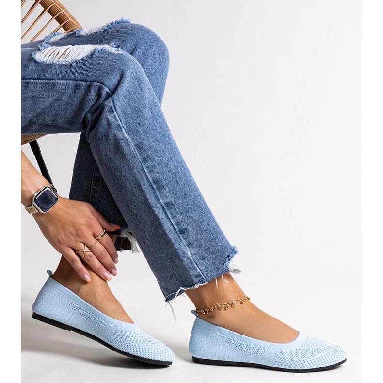 D/CEO Ballerine in tessuto blu di Yafia 1