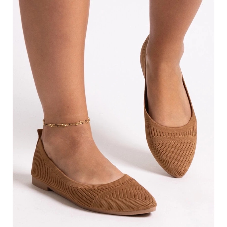 D/CEO Ballerine Wendana in tessuto caramello marrone 1