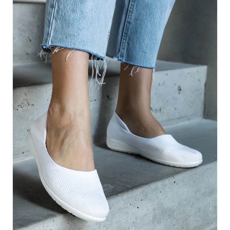 D/CEO Ballerine provenzali in tessuto bianco 1