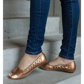 D/CEO Ballerine Lore traforate oro con punta aperta d'oro 2