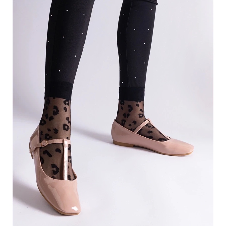 D/CEO Ballerine in vernice beige con cintura marsigliese 1