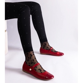 D/CEO Ballerine rosse con punta in vernice, allacciate con velcro Jaures rosso 1
