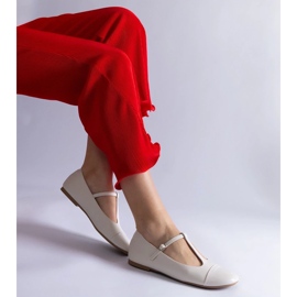D/CEO Ballerine bianche con punta in vernice, chiuse con fibbia Gloriana bianco 1