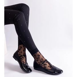 D/CEO Ballerine nere con punta in vernice, chiuse con fibbia Gloriana nero 1