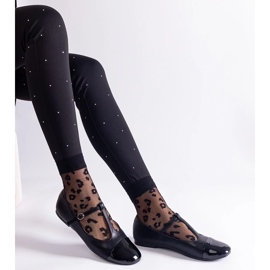 D/CEO Ballerine nere con punta in vernice, chiuse con fibbia Gloriana nero 2