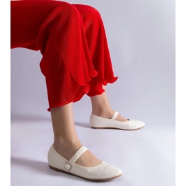 D/CEO Ballerine bianche dalla finitura opaca, chiuse con fibbia Longhola bianco 2