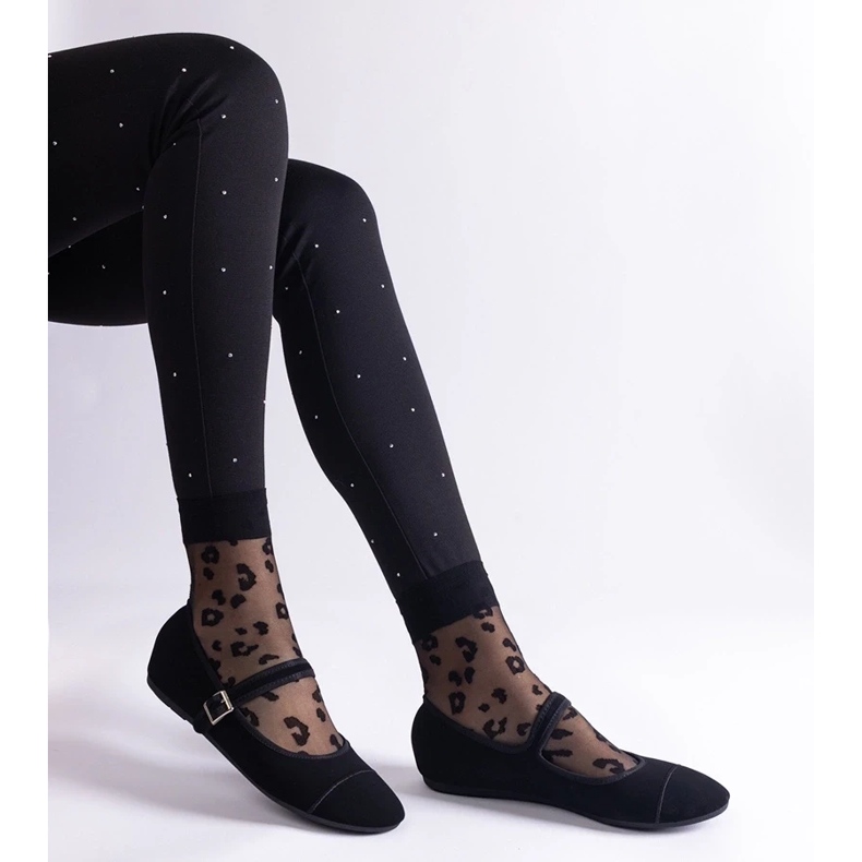 D/CEO Ballerine nere con finitura opaca, allacciate con fibbia Longhola nero 2