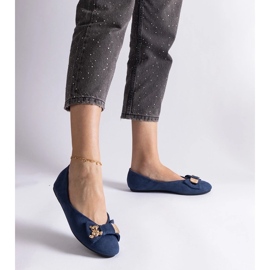 D/CEO Ballerine blu navy decorate con fiocco e spilla Esdras 2
