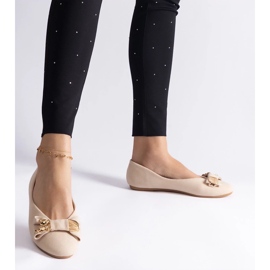 D/CEO Ballerine beige decorate con fiocco e spilla Esdras 1