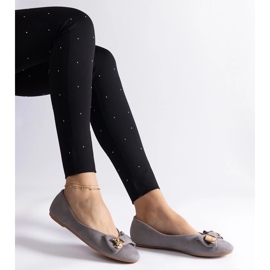 D/CEO Ballerine grigie decorate con fiocco e spilla Esdras grigio 1