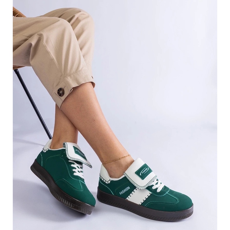 D/CEO Sneaker verdi sulla piattaforma di cuciture Puente verde 2