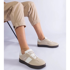 D/CEO Sneakers platform beige con cucitura Puente 1