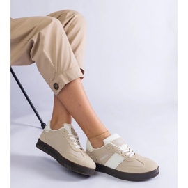 D/CEO Sneakers platform beige con cucitura Puente 2
