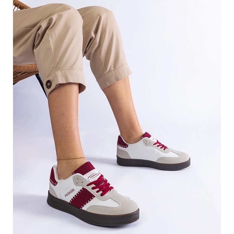 D/CEO Sneaker bordeaux sulla piattaforma di cuciture Puente rosso 1