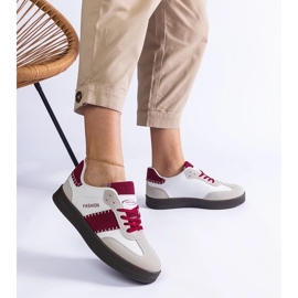 D/CEO Sneaker bordeaux sulla piattaforma di cuciture Puente rosso 2