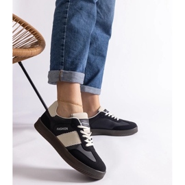 D/CEO Sneakers nere con plateau e cuciture Puente nero 2
