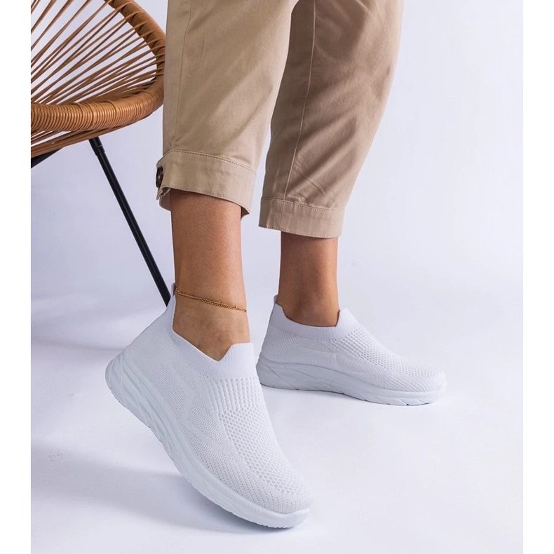 D/CEO Sneakers sportive slip-on Aquilina bianche bianco 2