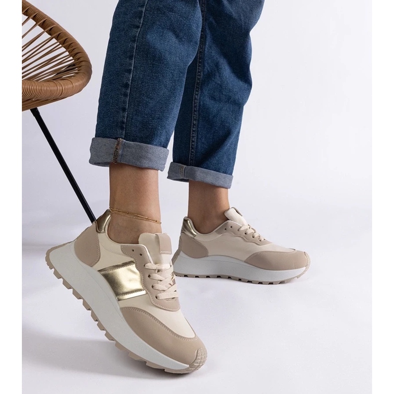 D/CEO Sneakers beige con plateau Cremorna 2