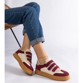 D/CEO Sneakers Mena bordeaux con chiusura in velcro rosso 1