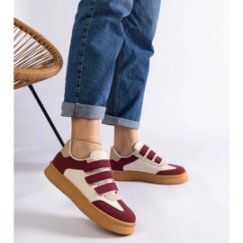 D/CEO Sneakers Mena bordeaux con chiusura in velcro rosso 2