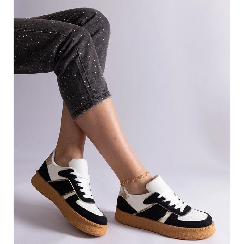 D/CEO Sneakers stringate nere con plateau Felicita nero 1