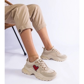 D/CEO Sneaker beige su una piattaforma con Martinez Heart 1