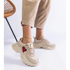 D/CEO Sneaker beige su una piattaforma con Martinez Heart 2