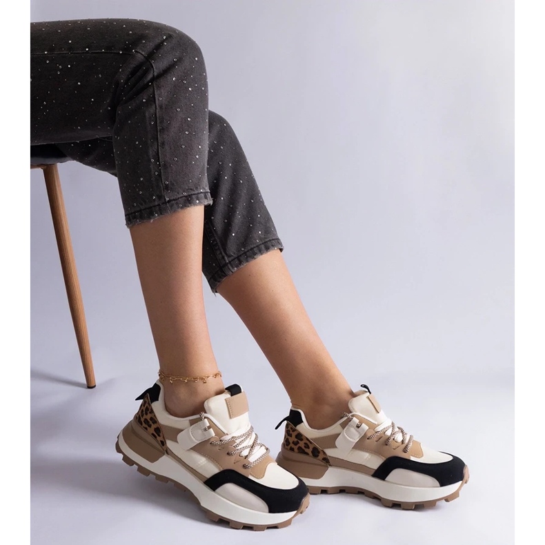 D/CEO Sneakers beige decorate con motivo animale Soria 2