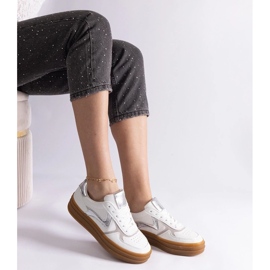 D/CEO Sneakers bianche e argento con suola in gomma Quica d'argento 1