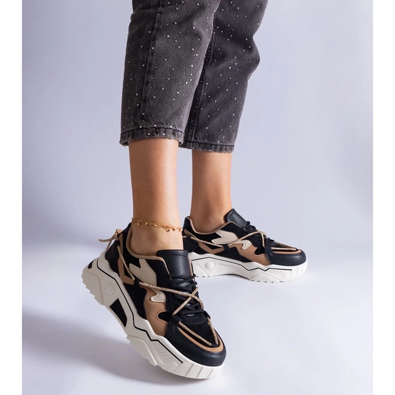 D/CEO Sneakers nere decorate con un cordino di zirconi Valdez nero 2