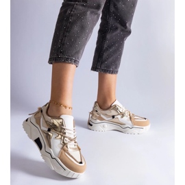 D/CEO Sneakers beige decorate con un cordino Valdez in zirconi 2