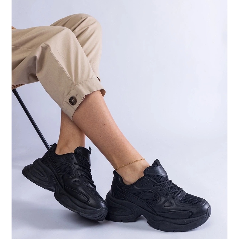 D/CEO Sneaker nere con massiccia suola Adom nero 1