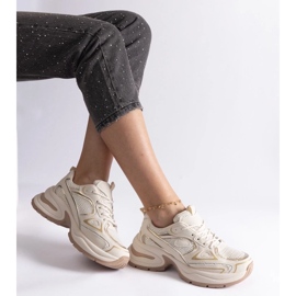 D/CEO Sneaker beige con massiccia suola Adom 2
