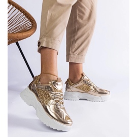 D/CEO Sneaker femminili dorate con inserti glitter di Caraballo d'oro 2