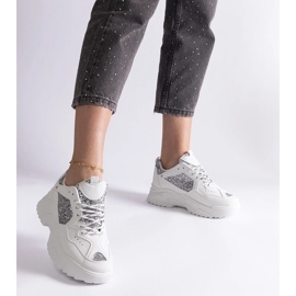 D/CEO Sneakers bianche da donna con inserti glitter Caraballo bianca 1