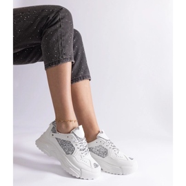 D/CEO Sneakers bianche da donna con inserti glitter Caraballo bianca 2