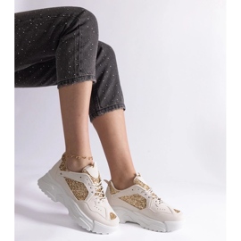 D/CEO Sneakers da donna beige con inserti glitter Caraballo 2