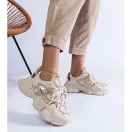 D/CEO Sneaker sportive da donna beige su una grande suola di privilegio 2