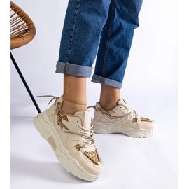 D/CEO Sneakers da donna beige con glitter Agar 2