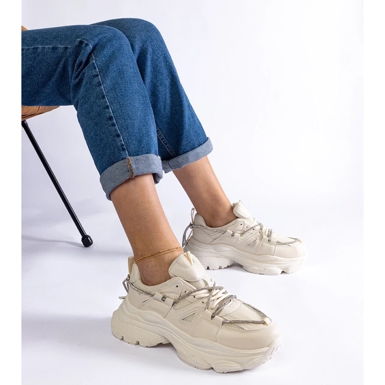 D/CEO Sneakers sportive da donna beige Ivett 1