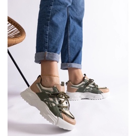 D/CEO Sneakers da donna verdi e beige Alva 2