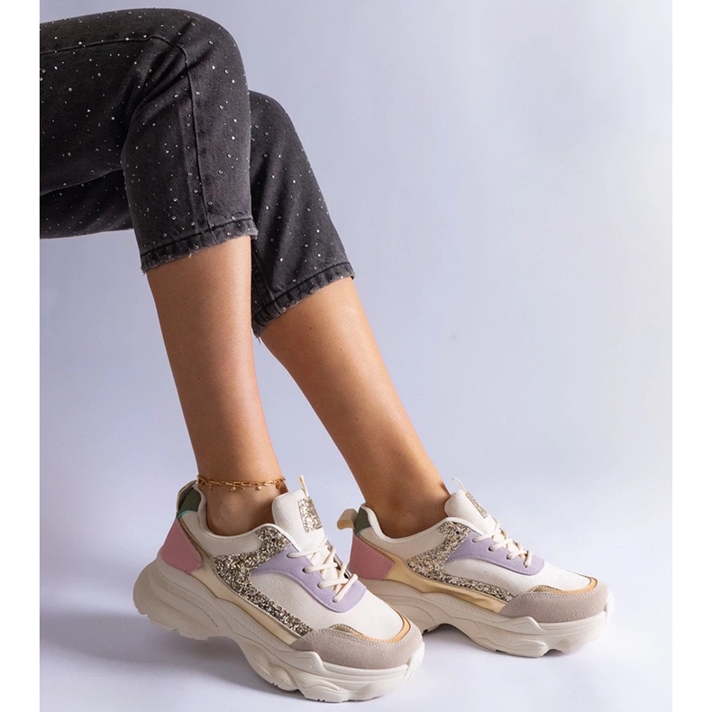 D/CEO Sneakers multicolor con inserti Clorinda in glitter multicolore 2