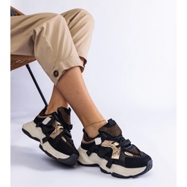 D/CEO Sneaker nere con inserti dorati Candra nero 1