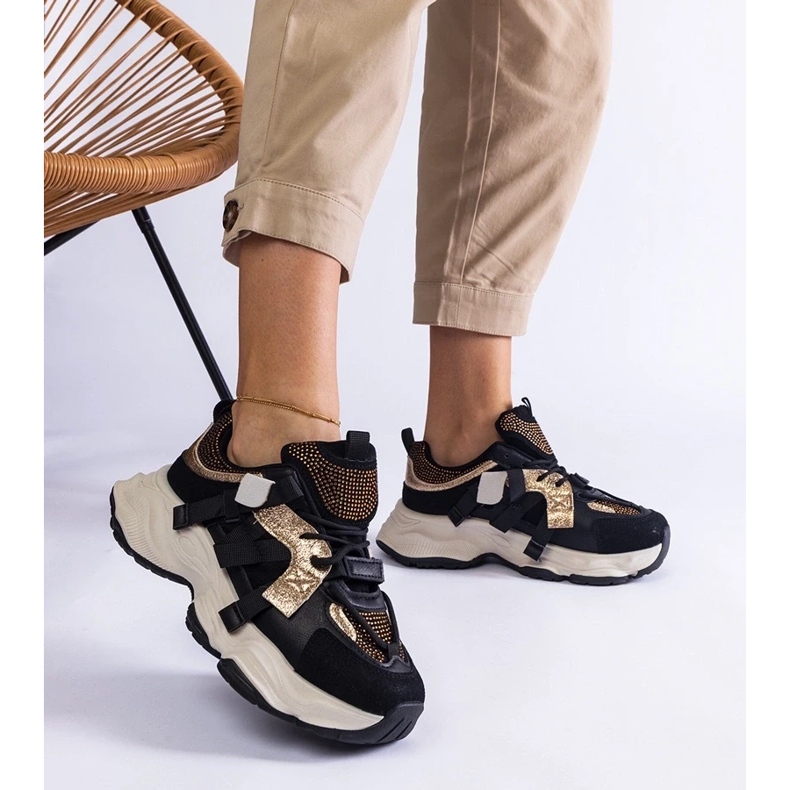 D/CEO Sneaker nere con inserti dorati Candra nero 2